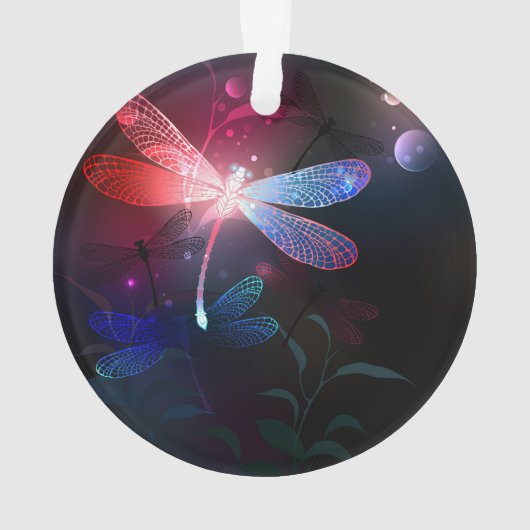 Glimmerne Rote Libelle Ornament (Rückseite)