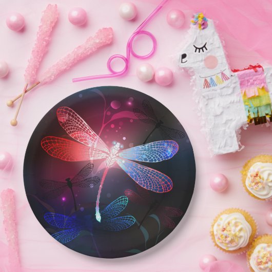 Glimmerne Rote Libelle Pappteller (Party)