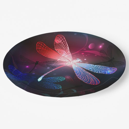 Glimmerne Rote Libelle Pappteller (Schrägansicht)