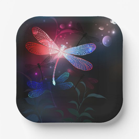 Glimmerne Rote Libelle Pappteller (Vorderseite)