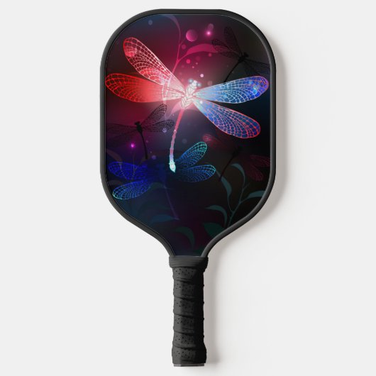 Glimmerne Rote Libelle Pickleball Schläger (Vorderseite)