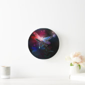 Glimmerne Rote Libelle Runde Wanduhr (Zuhause)