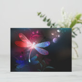 Glimmerne Rote Libelle Save The Date (Stehend Vorderseite)