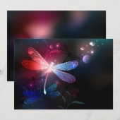 Glimmerne Rote Libelle Save The Date (Vorne/Hinten)