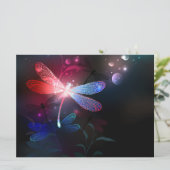 Glimmerne Rote Libelle Save The Date (Stehend Vorderseite)