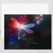 Glimmerne Rote Libelle Save The Date (Vorne/Hinten)