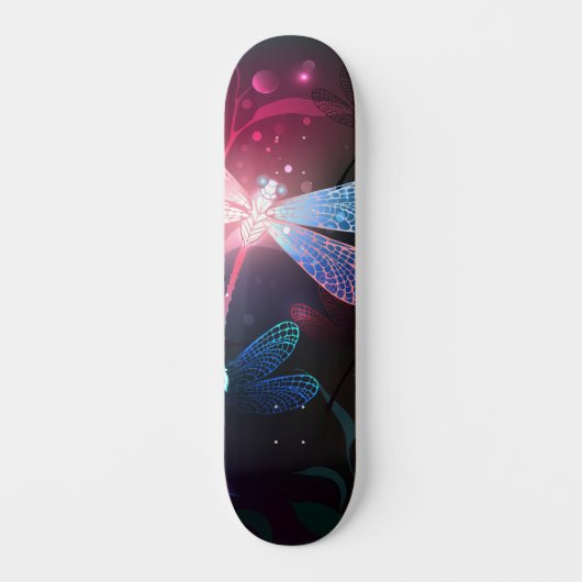 Glimmerne Rote Libelle Skateboard (Vorderseite)