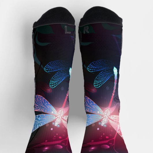 Glimmerne Rote Libelle Socken (Oben)