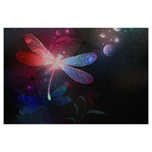 Glimmerne Rote Libelle Stoff (Yard (91,4 cm))