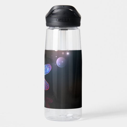 Glimmerne Rote Libelle Trinkflasche (Rückseite)