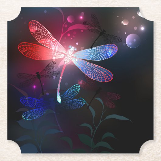 Glimmerne Rote Libelle Untersetzer (Vorderseite)