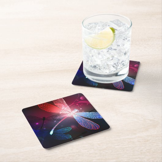 Glimmerne Rote Libelle Untersetzer (Vor Ort)