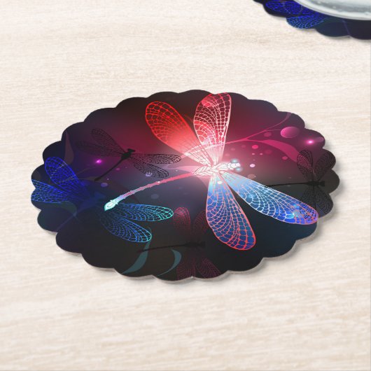 Glimmerne Rote Libelle Untersetzer (angewinkelt)