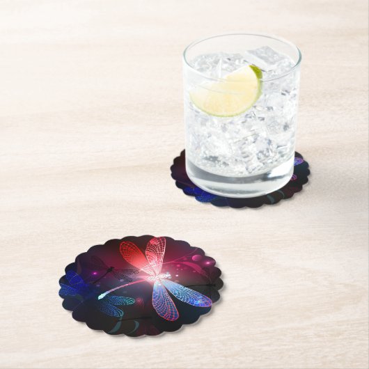 Glimmerne Rote Libelle Untersetzer (Vor Ort)