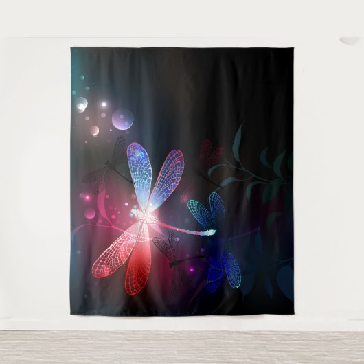 Glimmerne Rote Libelle Wandteppich (Vorderseite)