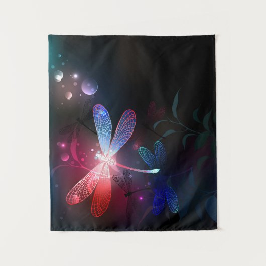 Glimmerne Rote Libelle Wandteppich (Vorderseite)