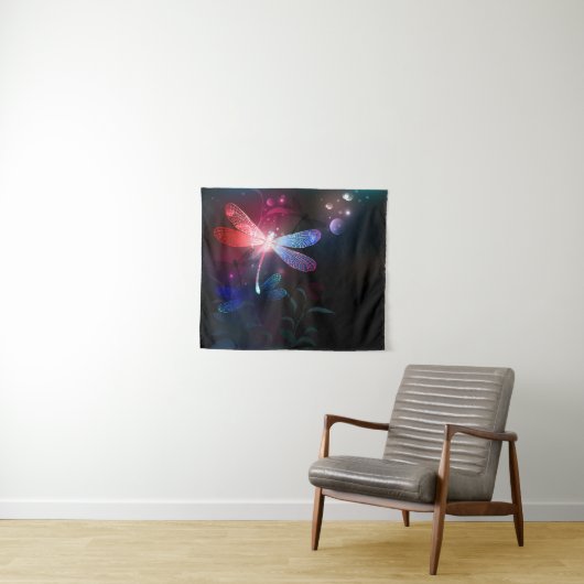 Glimmerne Rote Libelle Wandteppich (Beispiel (Horizontal))