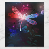 Glimmerne Rote Libelle Weinetikett (Einzelnes Label)