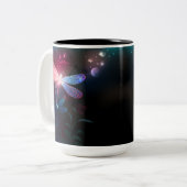 Glimmerne Rote Libelle Zweifarbige Tasse (Vorderseite Links)