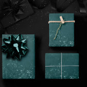 Glimmery Aquamarin Grunge | Rich Dark Green Glam D Geschenkpapier Set