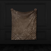 Glimmery Bronze Grunge | Rich Brown Glam Damask Fleecedecke