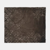 Glimmery Bronze Grunge | Rich Brown Glam Damask Fleecedecke (Vorderseite (Horizontal))