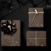 Glimmery Bronze Grunge | Rich Brown Glam Damask Geschenkpapier Set