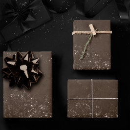 Glimmery Bronze Grunge | Rich Brown Glam Damask Geschenkpapier Set