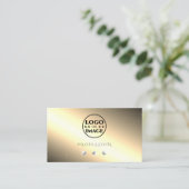 Glimmery Golden Silver Sparkling Diamonds Add Logo Visitenkarte (Stehend Vorderseite)