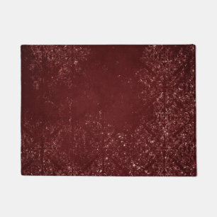 Glimmery Henna Grunge Rich Blood Red Glam Damask Fußmatte
