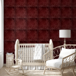 Glimmery Henna Grunge Rich Blood Red Glam Damask Tapete