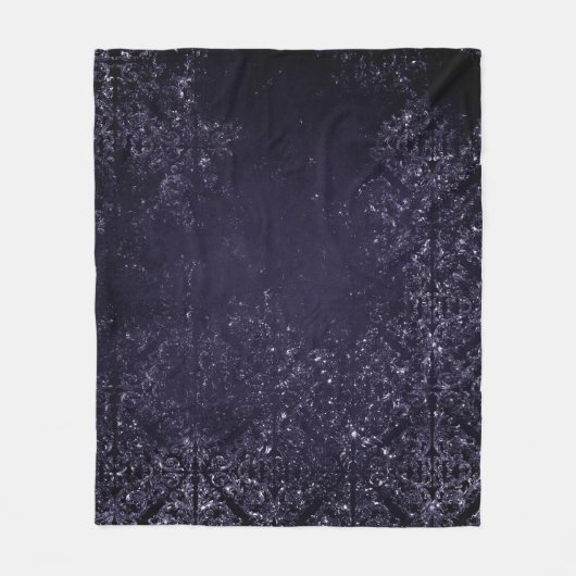 Glimmery Indigo Grunge | Lila Damast um Mitternach Fleecedecke (Vorderseite)
