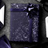 Glimmery Indigo Grunge | Lila Damast um Mitternach Geschenkpapier