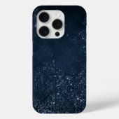 Glimmery Navy Grunge | Dark Sapphire Blue Damask Case-Mate iPhone Hülle (Rückseite)