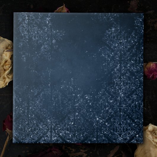 Glimmery Navy Grunge | Dark Sapphire Blue Damask Fliese