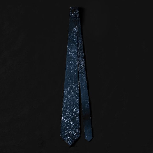 Glimmery Navy Grunge | Dark Sapphire Blue Damask Krawatte