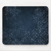 Glimmery Navy Grunge | Dark Sapphire Blue Damask Mousepad (Vorne)