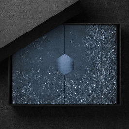 Glimmery Navy Grunge | Dark Sapphire Blue Damask Seidenpapier