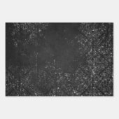 Glimmery Onyx Grunge | Silvery Black Glam Damask Geschenkpapier Set (Vorderseite 2)