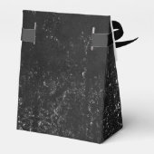 Glimmery Onyx Grunge | Silvery Black Glam Damask Geschenkschachtel (Rückseite)
