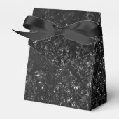 Glimmery Onyx Grunge | Silvery Black Glam Damask Geschenkschachtel (Vorderseite)