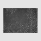Glimmery Onyx Grunge | Silvery Black Glam Damask Seidenpapier (Vorderseite)