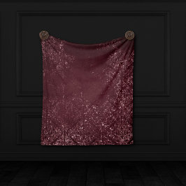 Glimmery Wine Grunge | Sangria Bordeaux Damask Fleecedecke