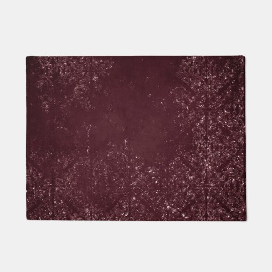 Glimmery Wine Grunge | Sangria Bordeaux Damask Fußmatte (Vorderseite)