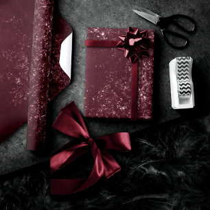 Glimmery Wine Grunge   Sangria Bordeaux Damask Geschenkpapier