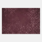 Glimmery Wine Grunge | Sangria Bordeaux Damask Geschenkpapier Set (Vorderseite)