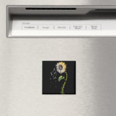 Glioblastoma Awareness Sunflower Magnet (In Situ (Geschirrspüler))