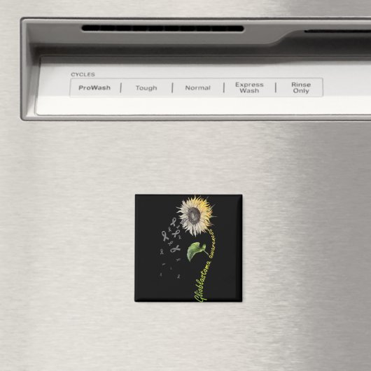 Glioblastoma Awareness Sunflower Magnet (In Situ (Geschirrspüler))