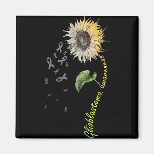 Glioblastoma Awareness Sunflower Magnet (Vorne)