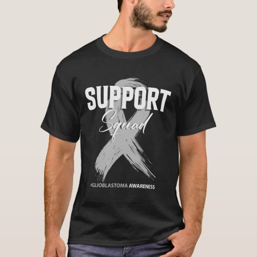 Glioblastoma Support Squad Glioblastoma Bewusstsei T-Shirt (Vorderseite)
